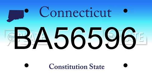 BA56596 Connecticut License Plate