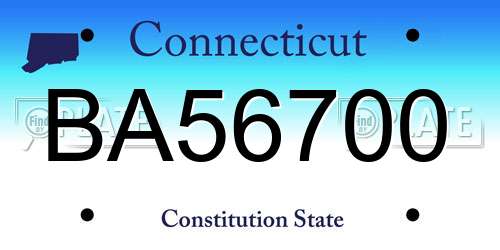 BA56700 Connecticut License Plate