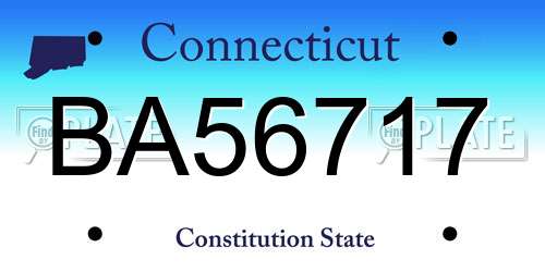 BA56717 Connecticut License Plate