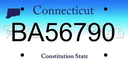 BA56790 Connecticut License Plate