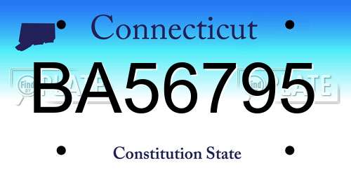 BA56795 Connecticut License Plate