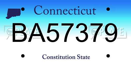BA57379 Connecticut License Plate
