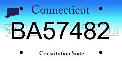 BA57482 Connecticut License Plate