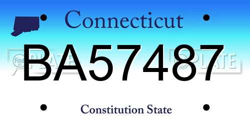 BA57487 Connecticut License Plate