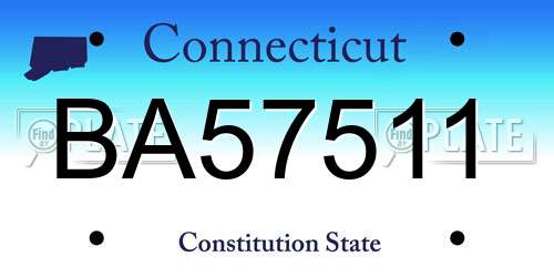 BA57511 Connecticut License Plate