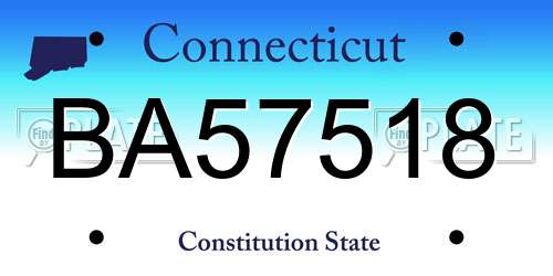 BA57518 Connecticut License Plate