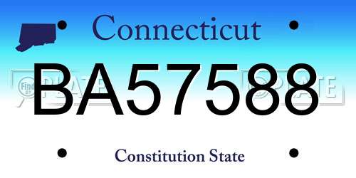 BA57588 Connecticut License Plate