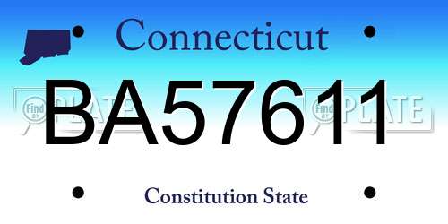 BA57611 Connecticut License Plate