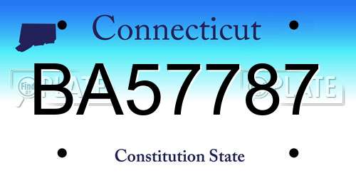 BA57787 Connecticut License Plate