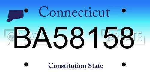 BA58158 Connecticut License Plate