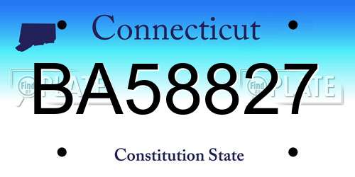 BA58827 Connecticut License Plate