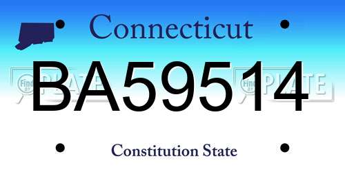 BA59514 Connecticut License Plate