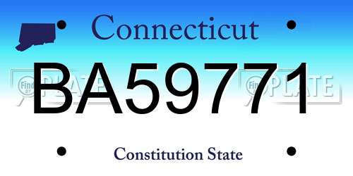 BA59771 Connecticut License Plate