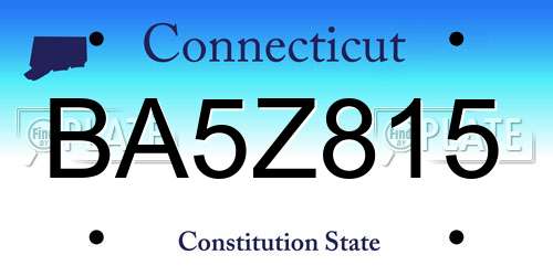 BA5Z815 Connecticut License Plate