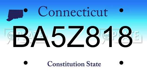 BA5Z818 Connecticut License Plate