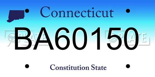 BA60150 Connecticut License Plate