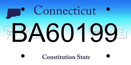 BA60199 Connecticut License Plate