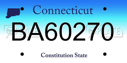 BA60270 Connecticut License Plate
