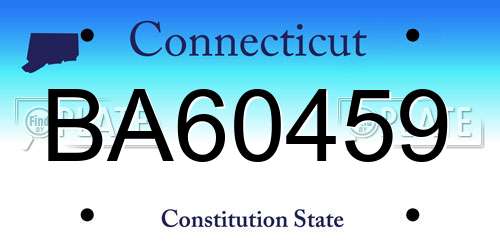 BA60459 Connecticut License Plate