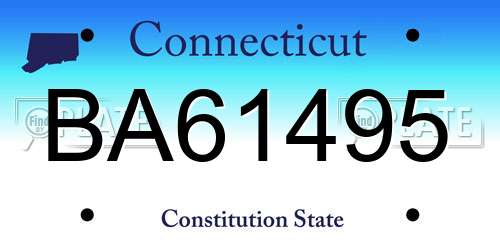 BA61495 Connecticut License Plate
