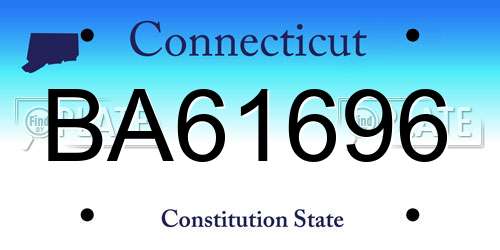 BA61696 Connecticut License Plate