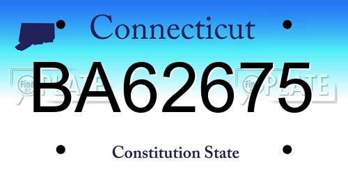 BA62675 Connecticut License Plate