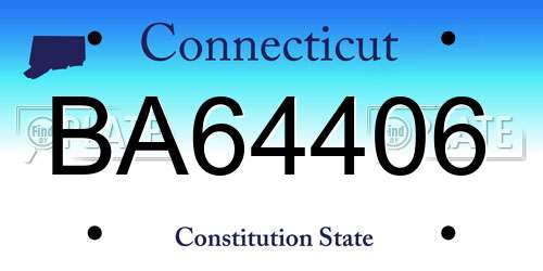 BA64406 Connecticut License Plate