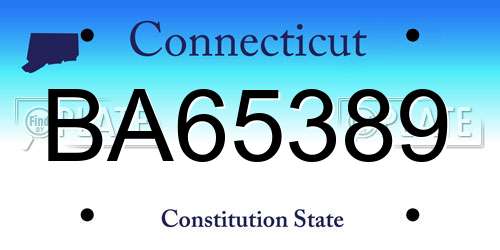 BA65389 Connecticut License Plate