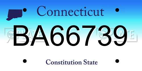 BA66739 Connecticut License Plate