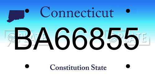 BA66855 Connecticut License Plate