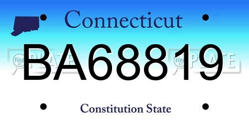 BA68819 Connecticut License Plate