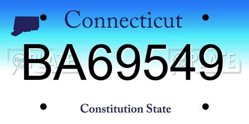 BA69549 Connecticut License Plate