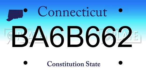 BA6B662 Connecticut License Plate