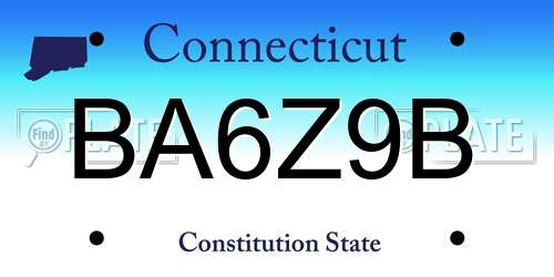 BA6Z9B Connecticut License Plate