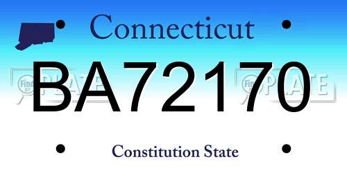BA72170 Connecticut License Plate
