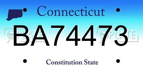 BA74473 Connecticut License Plate