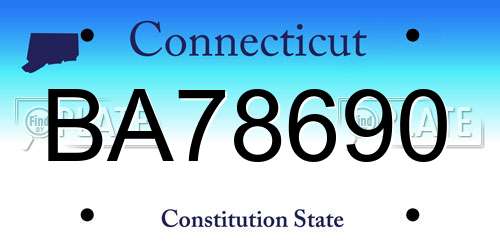 BA78690 Connecticut License Plate
