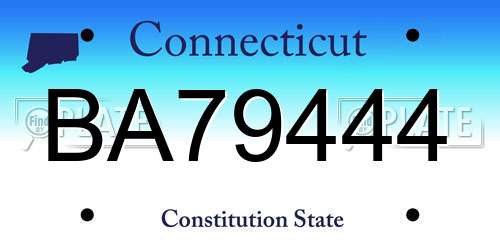 BA79444 Connecticut License Plate
