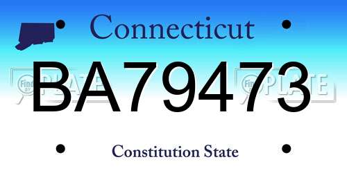 BA79473 Connecticut License Plate