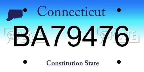 BA79476 Connecticut License Plate