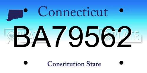 BA79562 Connecticut License Plate