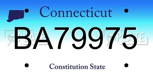 BA79975 Connecticut License Plate