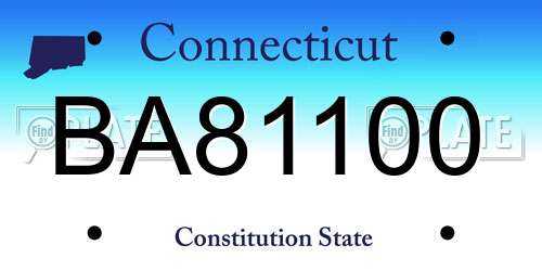BA81100 Connecticut License Plate