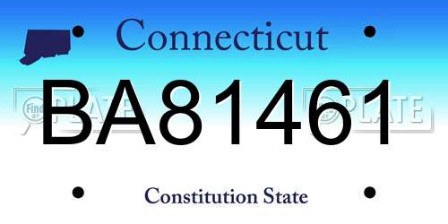 BA81461 Connecticut License Plate