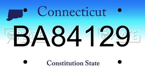 BA84129 Connecticut License Plate