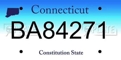 BA84271 Connecticut License Plate