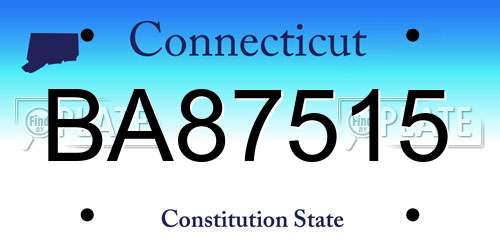 BA87515 Connecticut License Plate