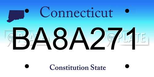 BA8A271 Connecticut License Plate