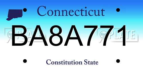 BA8A771 Connecticut License Plate