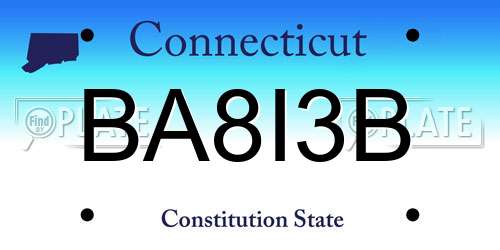 BA8I3B Connecticut License Plate